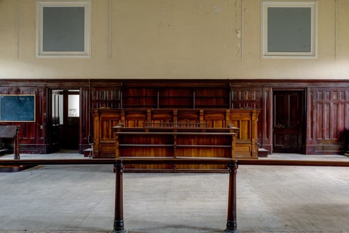 Inside courtroom
